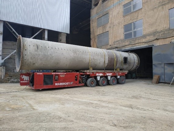Process Mill Replacement Using SPMTs – Odesa Cement Plant